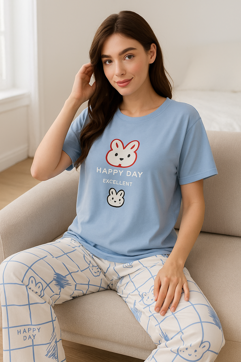 Happy Bunny Day Night Suit