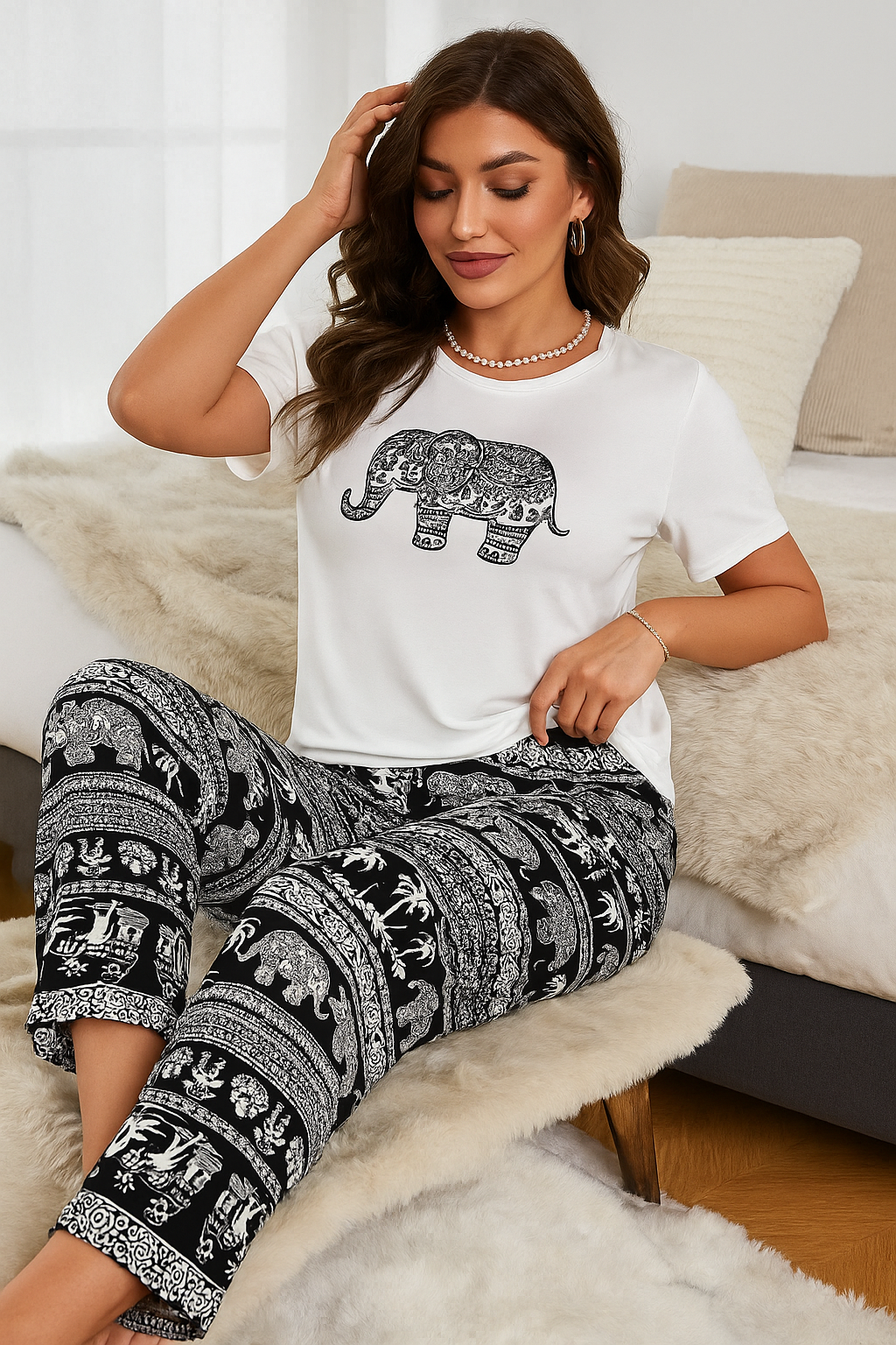 Elephant Caravan Night Suit