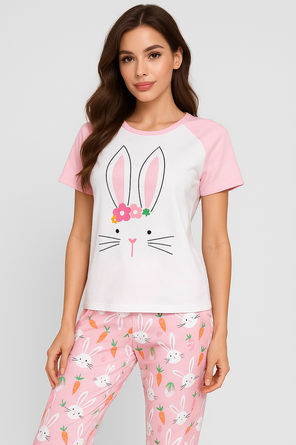 Bunny Garden Raglan Night Suit
