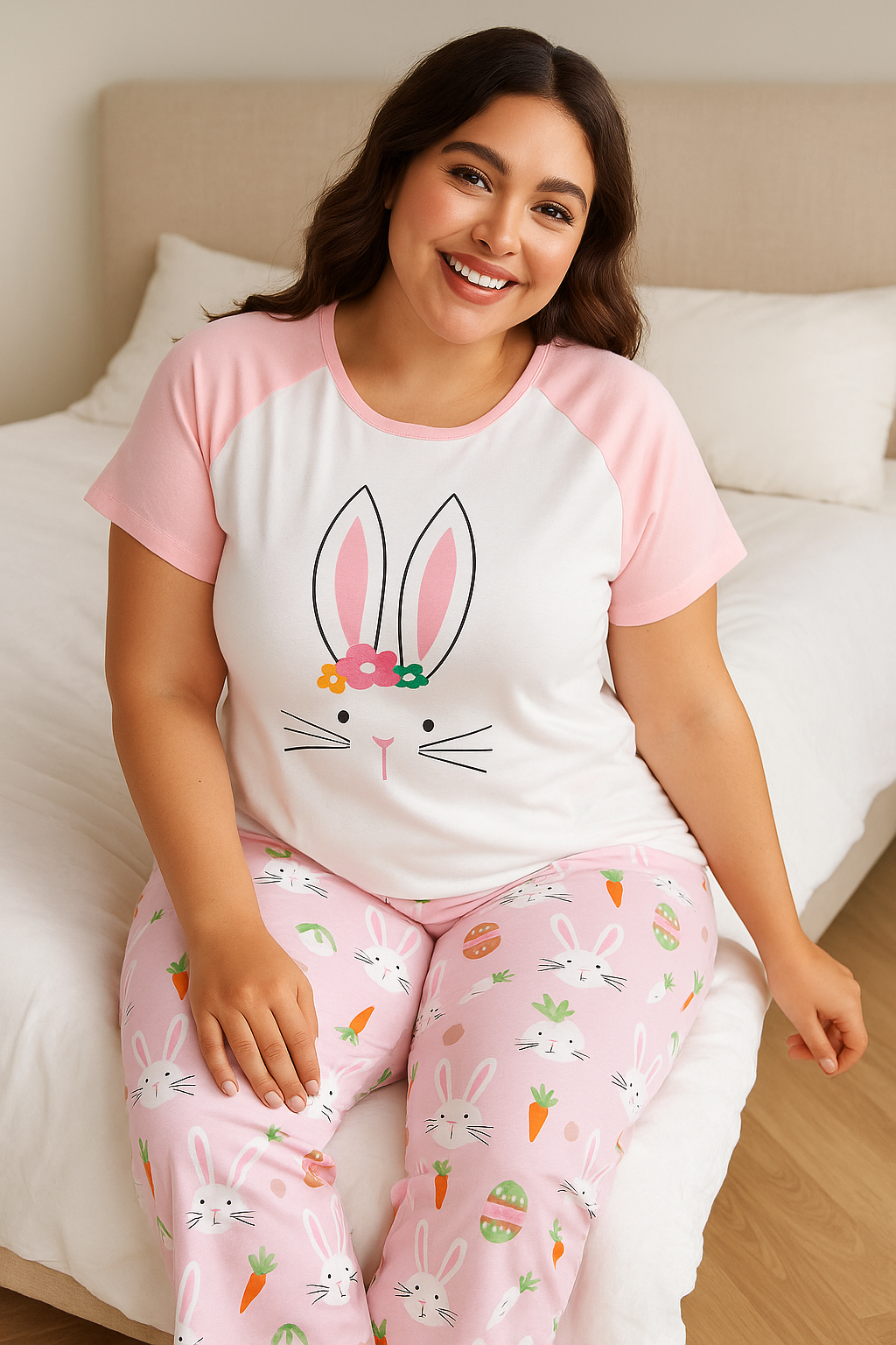 Bunny Garden Raglan Night Suit